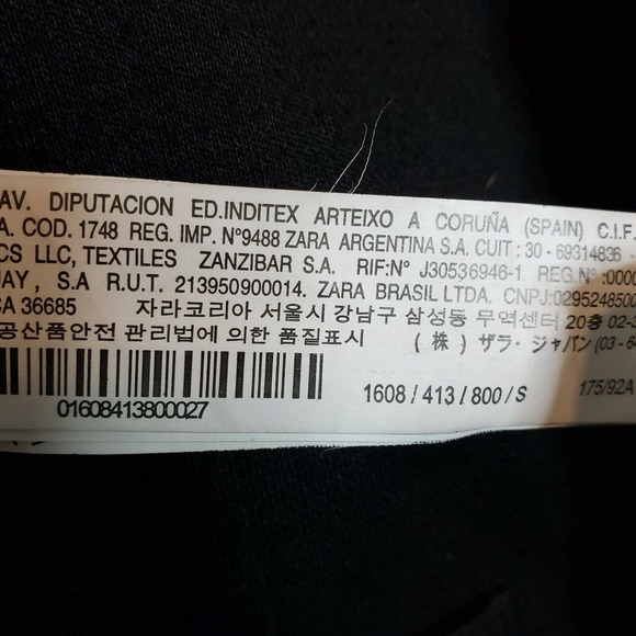 Zara Man Blazer Faux Leather Sleeves Black S - Picture 9 of 10